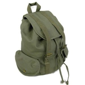 olive green canvas backpack
